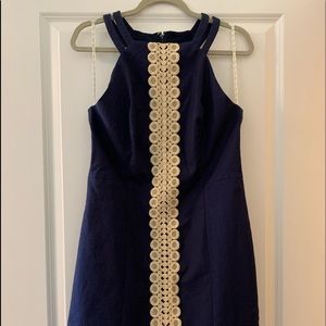 Lilly Pulitzer Navy & Gold Shift Dress